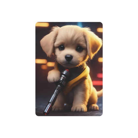Puppy with Lightsaber Metal Art Sign
