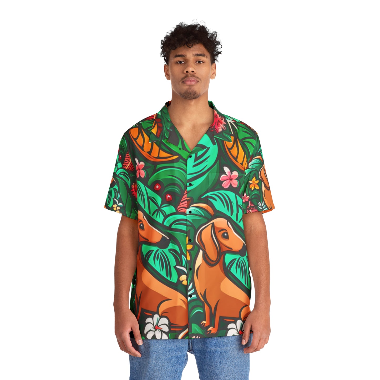 Rusty Gear Men's Palm Tiki Hawaiian Shirt (AOP)