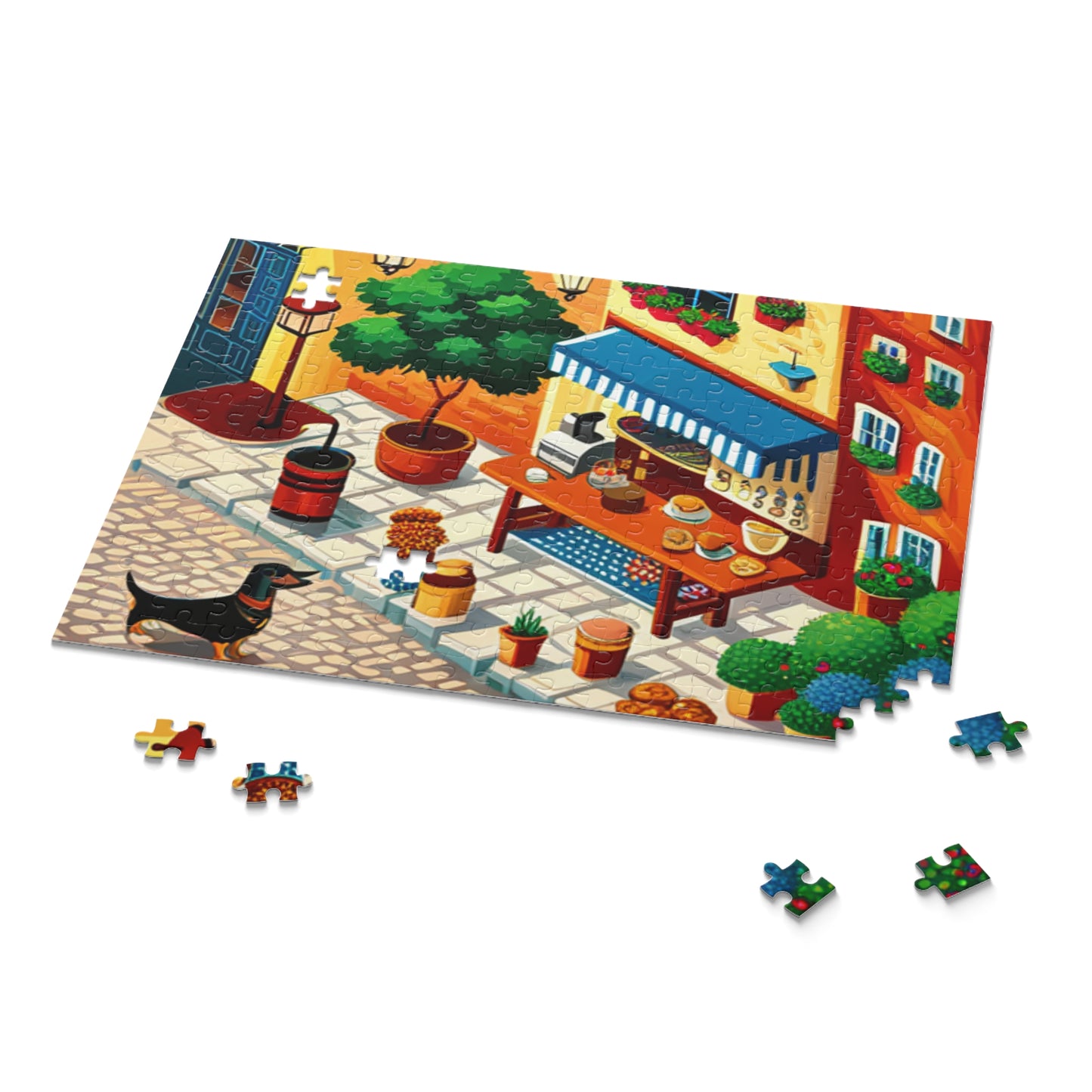 Dachshund at a Cafe Puzzle (252)